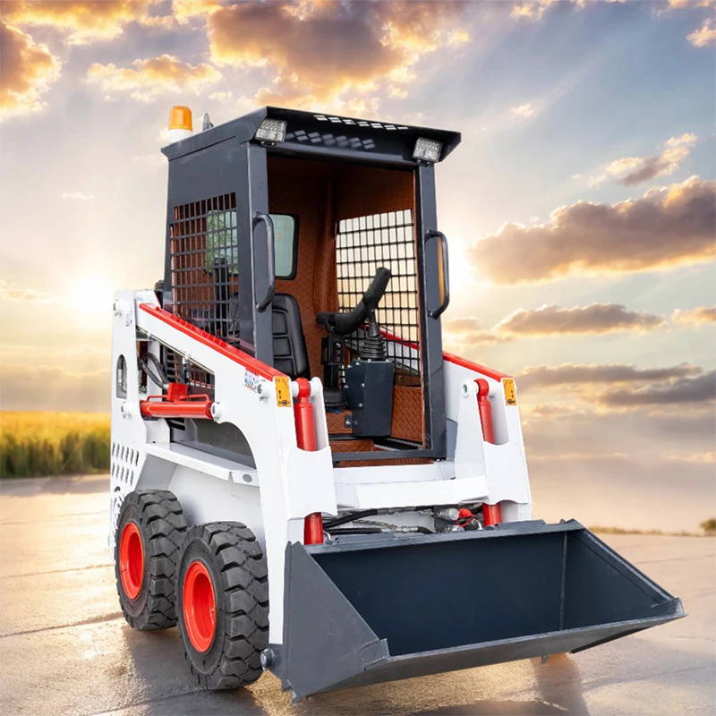 Construction Demolition Mini Loader Wheeled Bucket Loader Agricultural Skid Steer Loader Farm Handling Micro Loader(Customized)