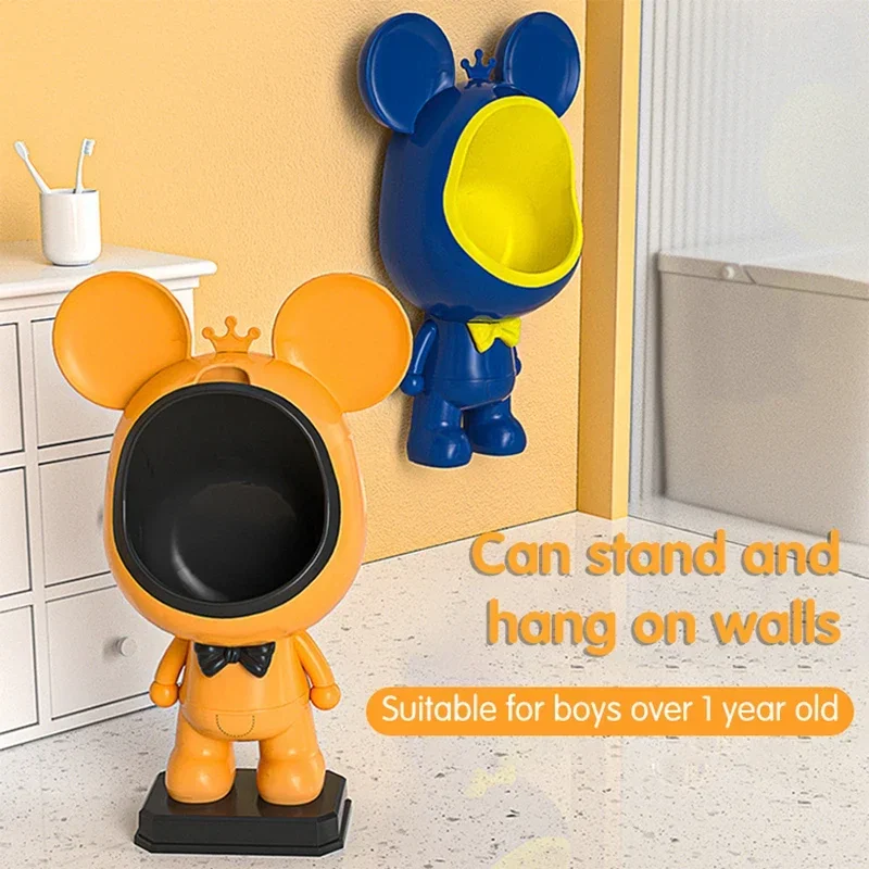 Children Urinal Cartoon Bear Toilet Kids Potty Stand Up Wall Mounted Toilet Seat Baby Pee Training Urinal for Boys