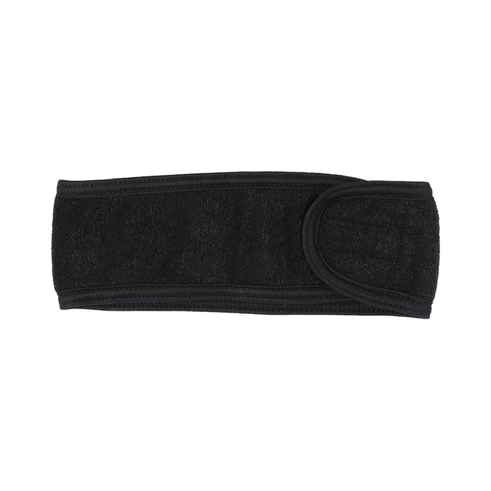 3Pcs Spa Facial Headband Make Up Wrap Head Cloth Headband Stretch Towel with Tape (Black) spa headband