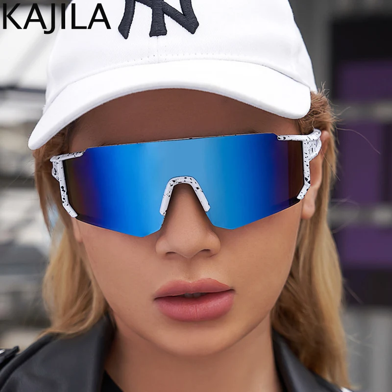 Oversized Rimless Sport Sunglasses Women 2023 New Fashion Frameless Shield Sun Glasses For Men Outdoor Bicycle Mountain Eyewear