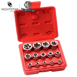 14Pcs E Torx Star Female Screwdriver Bits Socket Wrench Set 1/2