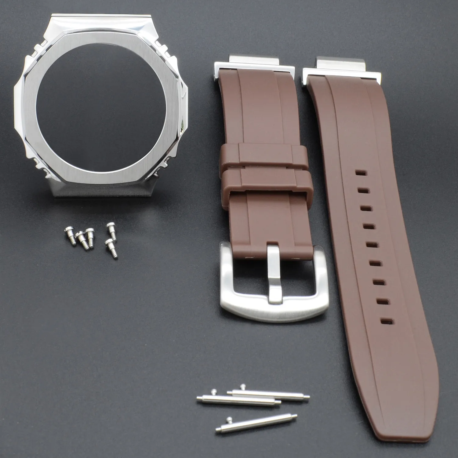 Fashion Light GA2100 Accessories Rubber Watch Strap GA2110 Watchband Metal Bezel GA-2100 Tools Screws Mod