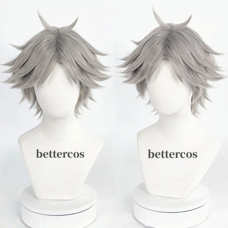 Koushi Sugawara Short Gray Heat Resistant Synthetic Hair Cosplay Costume Wig + Wig Cap