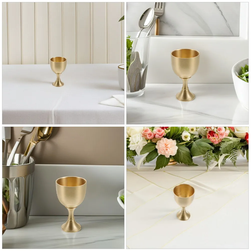 Goblet 30Ml Gold Communion Vintage Brass Wine Goblet For Church Rituals Holy Chalice Decorative Golden Beverage Cup For Weddings