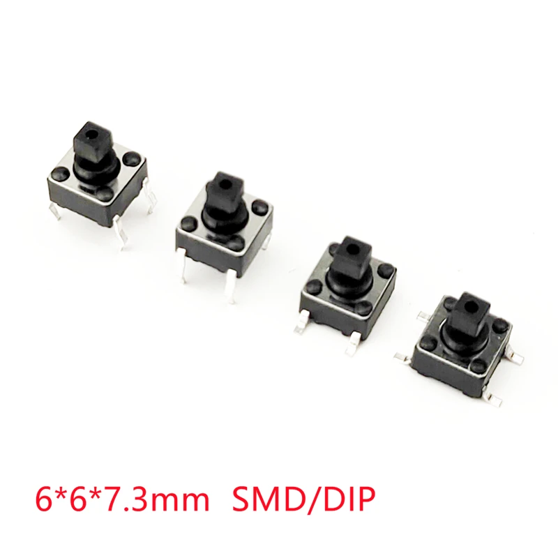 20Pcs 6*6 6*6*7.3 6X6X7.3mm Tact Touch Micro Tactile Push Button Switch DIP / SMD 4 Pin Reset Switches