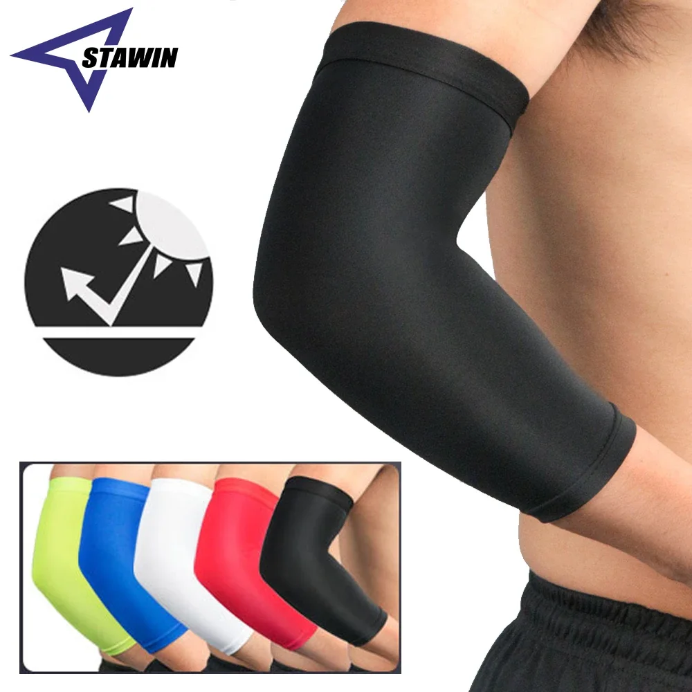 1  Breathable Arm Support Sleeve Sun UV Protection Basketball Running Fitness Armguards Sports Compress Elbow Pads Men & Women