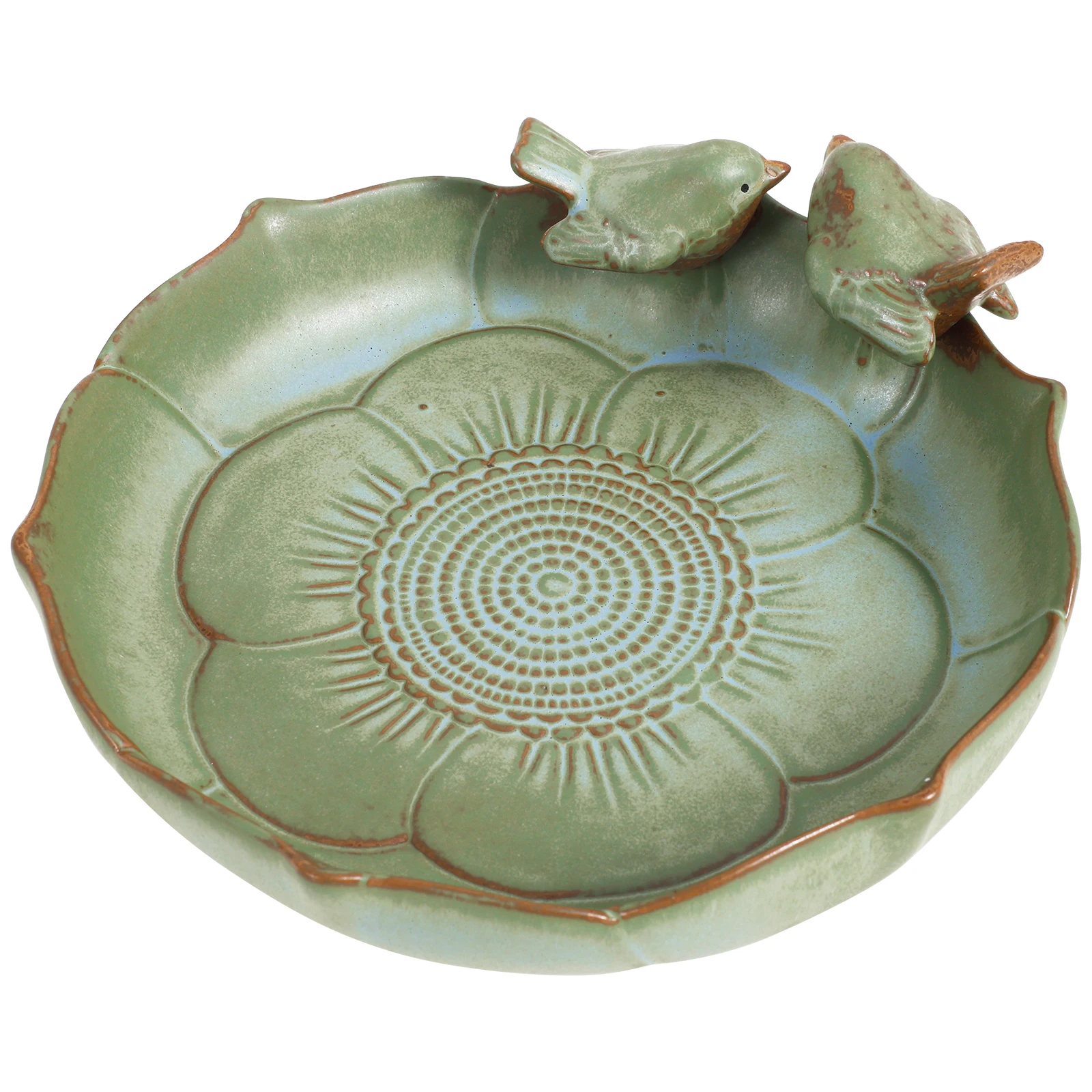 Ceramic Bird Bath for Outside Weather Resistant Bird Bath Bowl Only Vintage Birdbath for Outdoors Garden Tabletop Deck Balcony