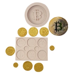 3D Bitcoin Silicone Mold Cake Molds Cake Decorating Tools Fondant Chocolate Gumpaste Mold Kitchen Accessories M777