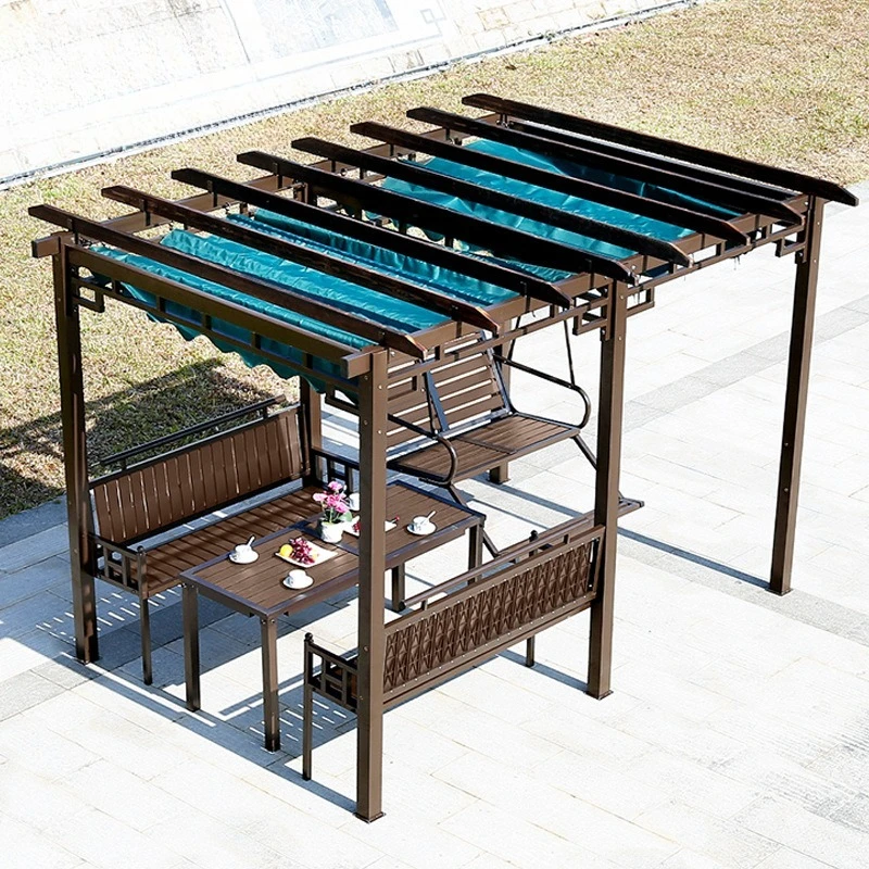 Outdoor grape stand gazebo hanging chair outdoor swing courtyard villa table and chair garden park leisure preservative wood