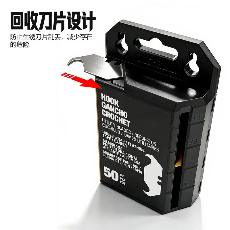 

TOUGHBUILT Heavy Duty Utility Knife Blades, SK2 High Carbon Steel, Industrial Thick Blades (TB-H4S50-14-60)