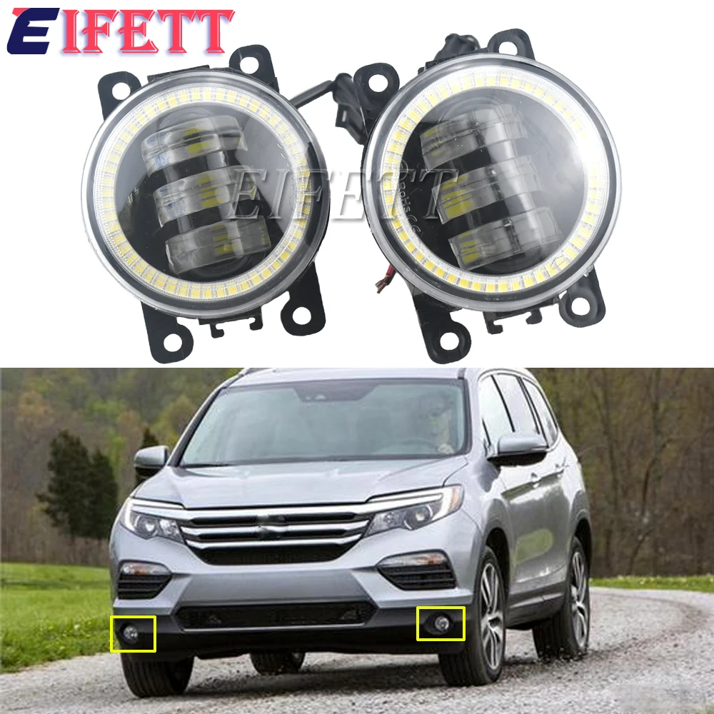 

2X For Honda Pilot 2016 2017 2018 2019 2020 Car LED Fog Lamp COB Angel Eye DRL Daytime Running Light H11 12V High Bright