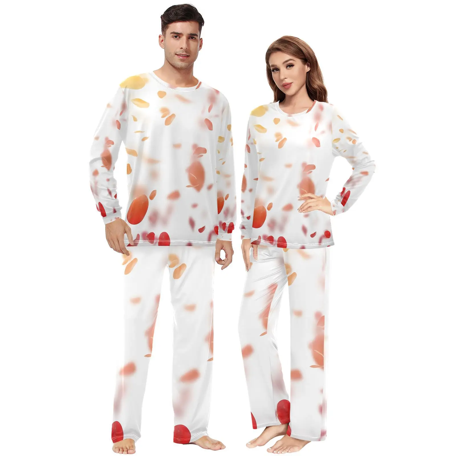 Couple's pajama set Loose Men Women Pajama Sets Home Sleepwear Spring Autumn Trousers For Men Pijama Elastic Long Pants pyjama