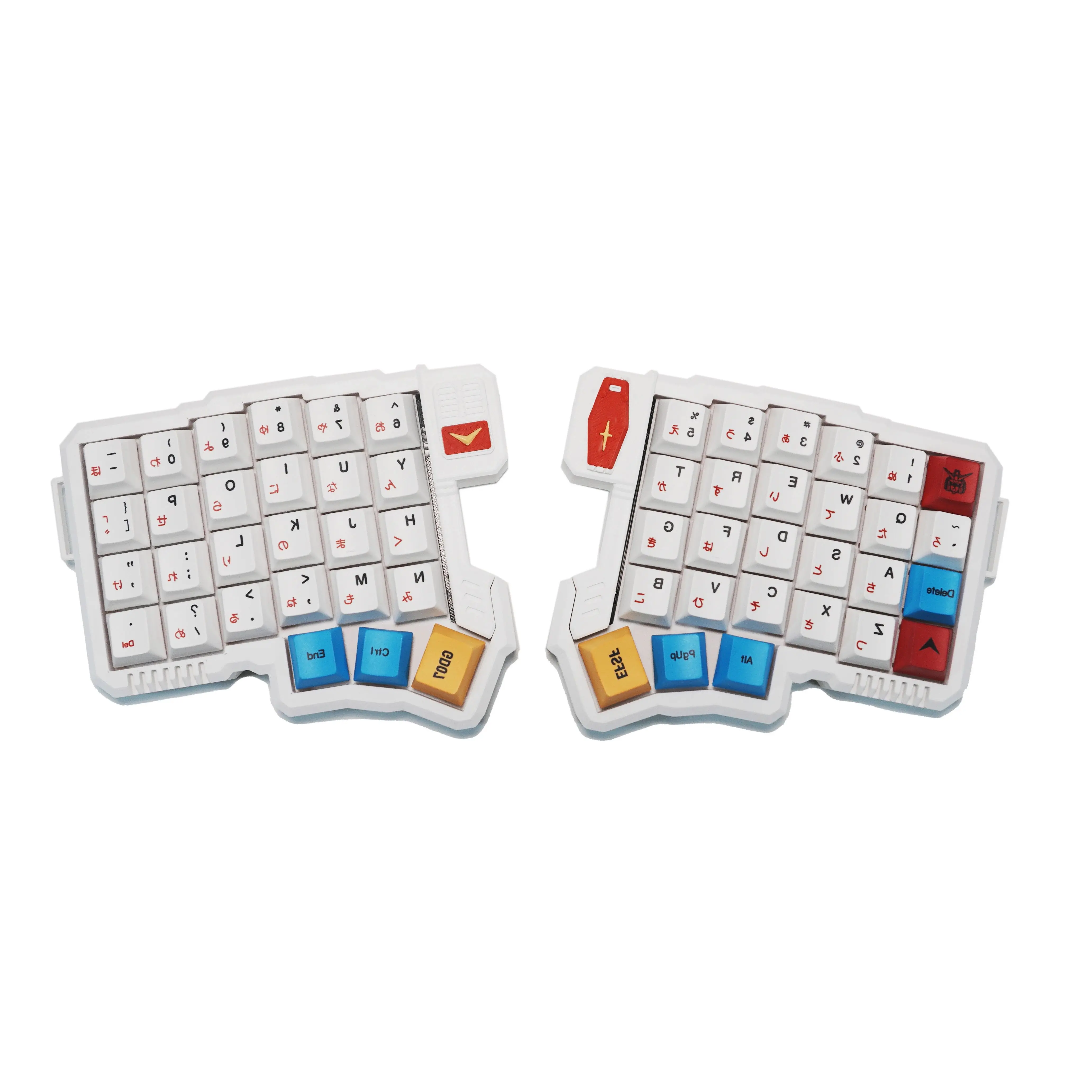 Custom Ergonomic Silakka54 Compatible Split Board, USB-C Wired 54-Key QMK/Vial, Adjustable Tilt Tenting Platform Third-Party Kit