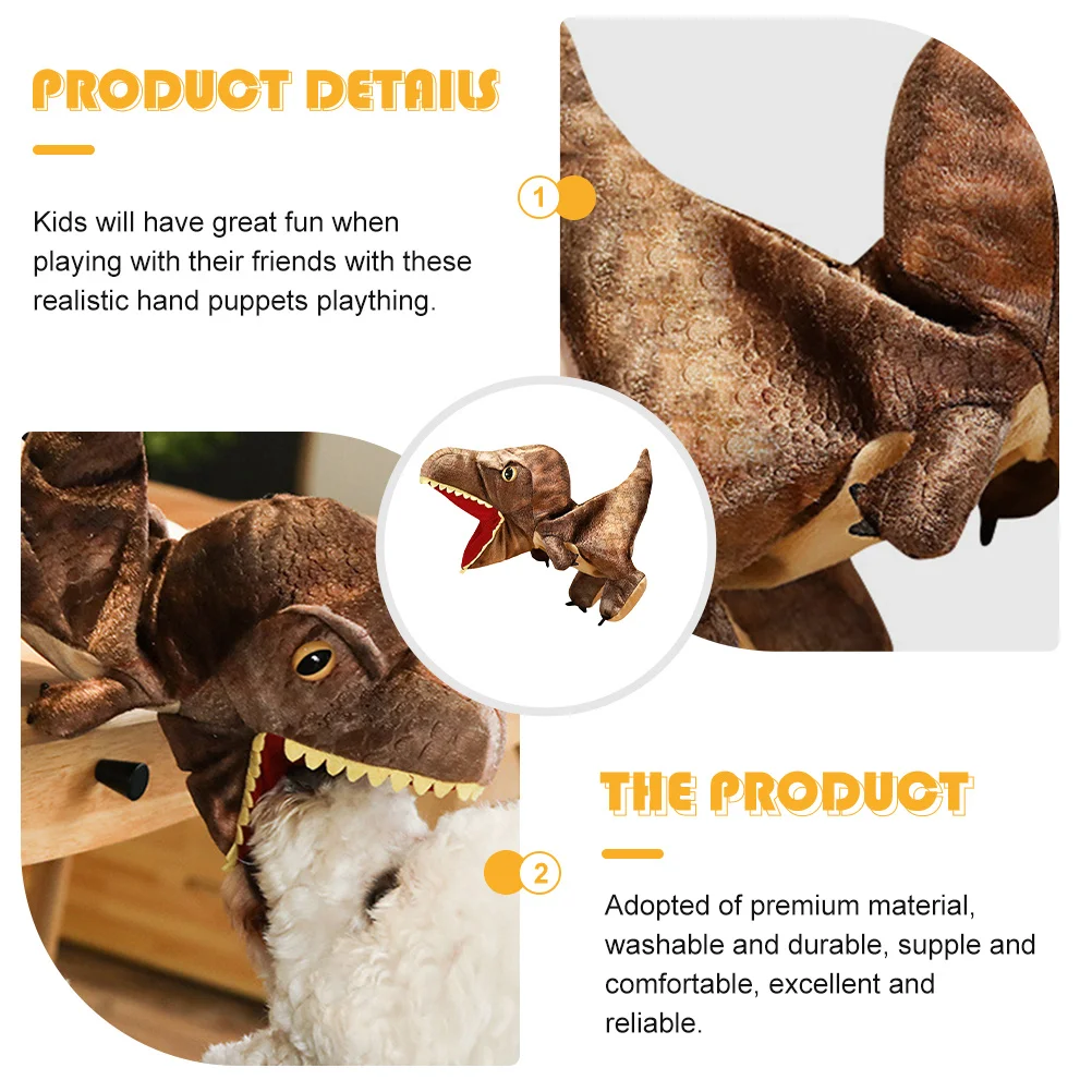 Marioneta de mano de dinosaurio adoptada de material de alta calidad, adecuada para niños, tiempo de juego interactivo, mejora las habilidades de relación