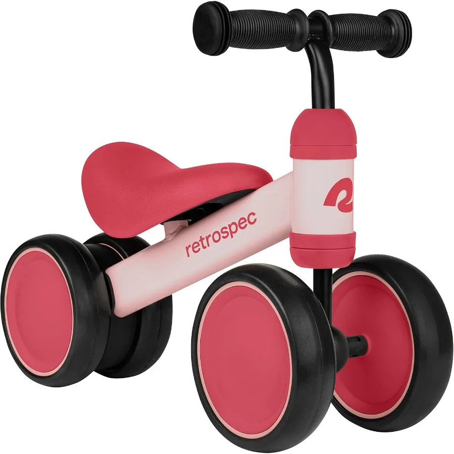 Retrospec Cricket Baby Walker Balance Bike con 4 ruote dai 12 ai 24 mesi - Bicicletta giocattolo per bambini di 1 anno - Ride On