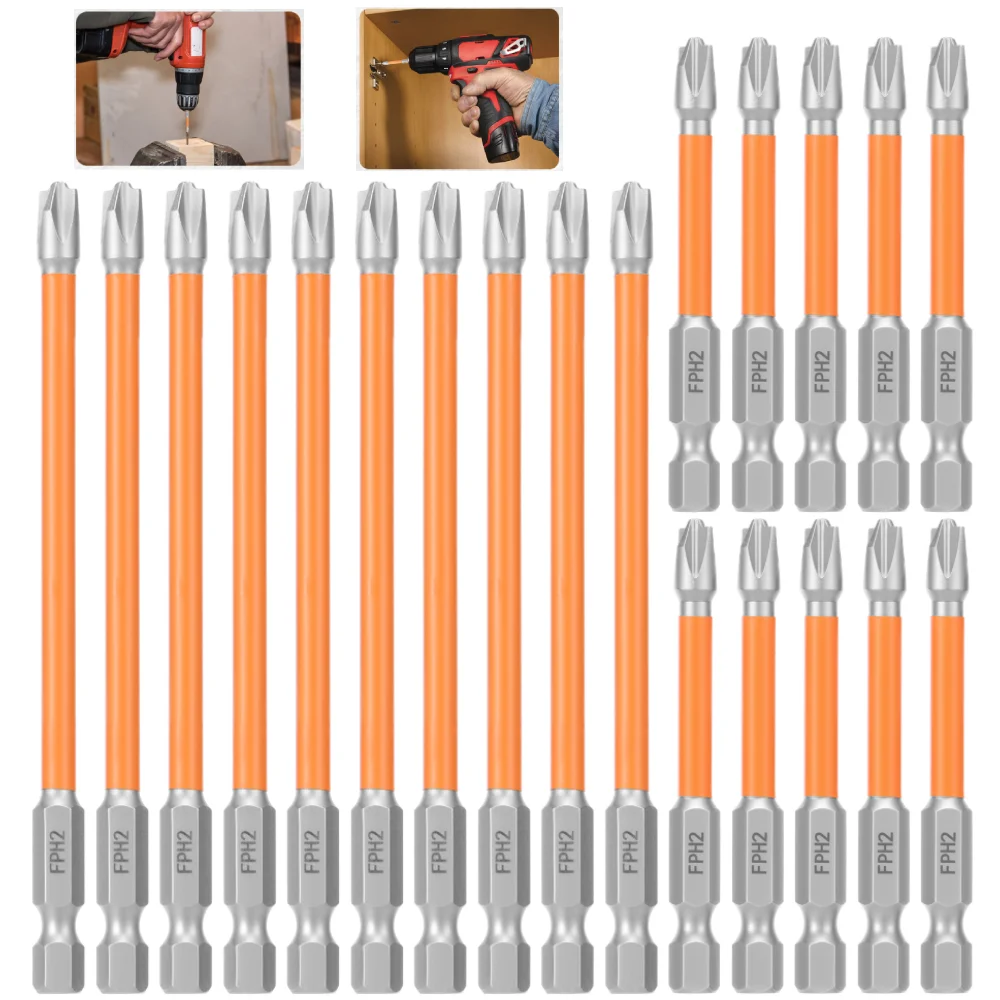 

20 шт. магнитная специальная шлицевая крестовая отвертка, гайковерты с пакетной головкой для электрика FPH2 для электроинструмента с розеткой