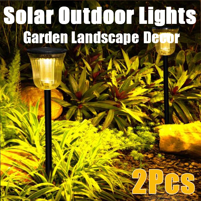 

2pcs Outdoor Landscape Garden Solar Power Light LED Lamps Path Yard Backyard Patio Waterproof for Lawns Gardening Pathway Decors