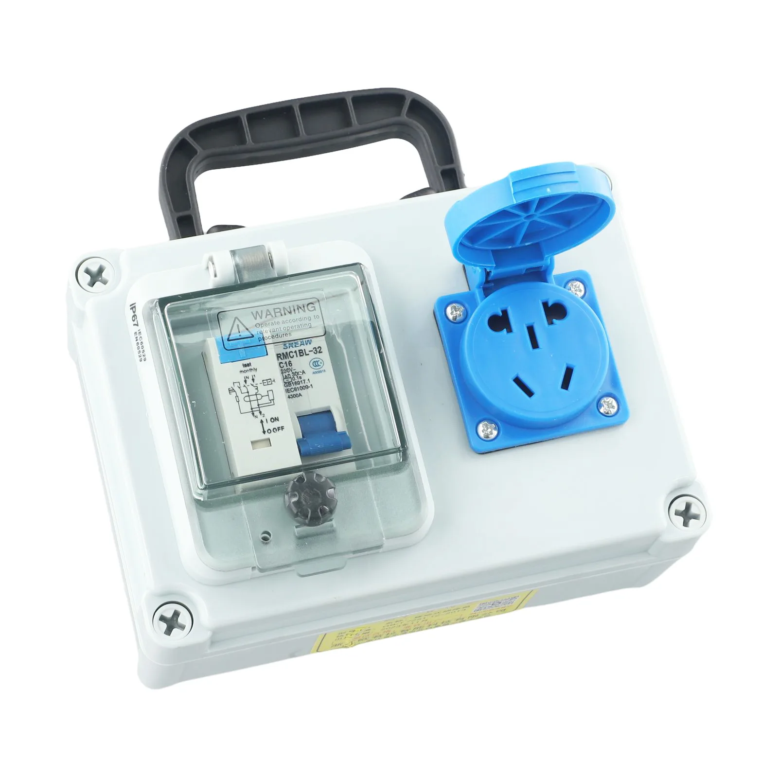 Portable Outlet Box Construction Power Distributor Wall Power Distributor With Switch 10 A 250 V 2P Portable Outlet Box Tool