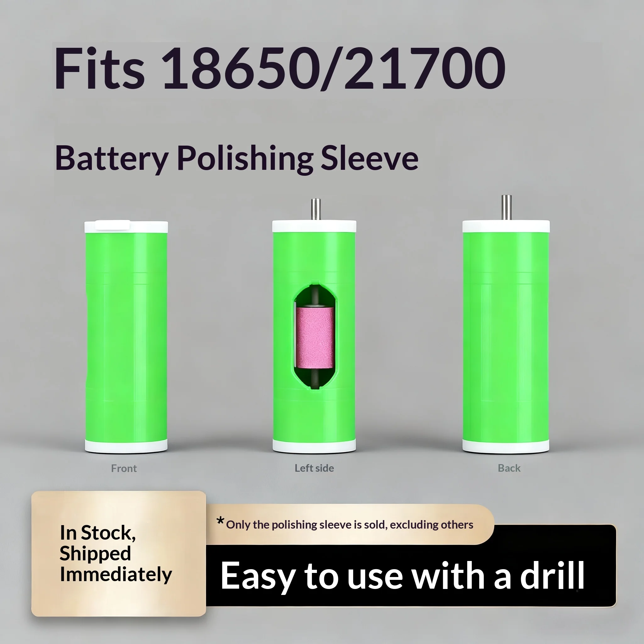 18650 21700 Battery Grinding Sleeve Universal 32140 26550 Lithium Cell Weld Spot Polishing Refurbish Tool