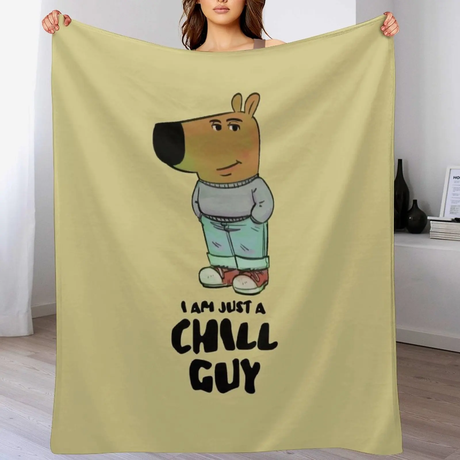 

I AM CHILL GUY (beige) Throw Blanket for winter Thermal Multi-Purpose Single Blankets