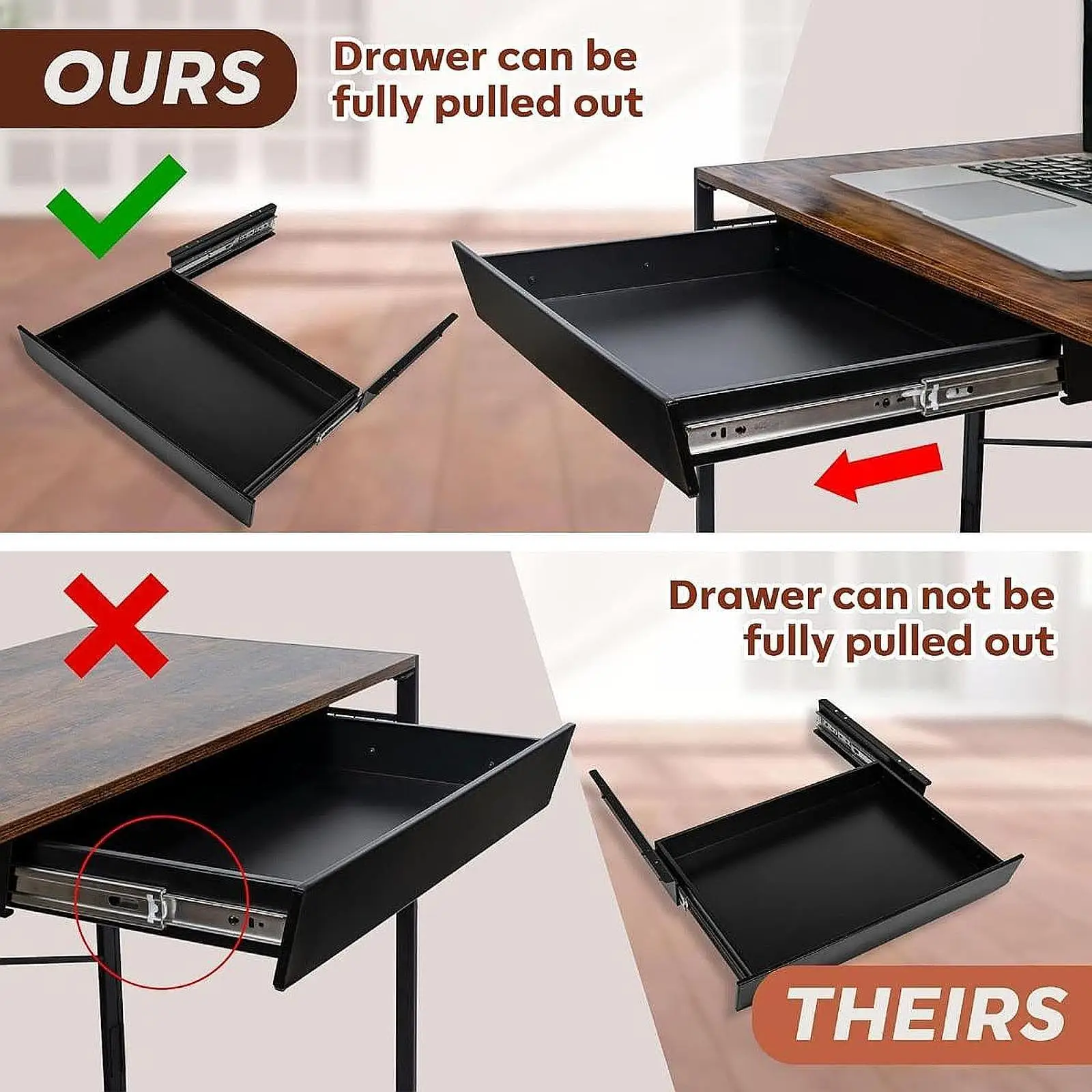 Under Table Drawer Extension Slides Storage Plate Desktop Organizer Rack Office Storage Metal Drawer Under Desk Pull Out Drawer