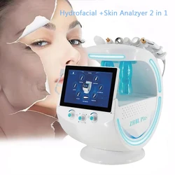 Analizador de piel de espejo mágico azul hielo, máquina Facial de hidrodermoabrasión, Peeling acuático, 7 en 1, novedad