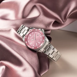 Orologio da donna di lusso in acciaio inossidabile 2024 orologi impermeabili orologio da donna con quadrante rosa blu verde orologio da donna Dropshipping