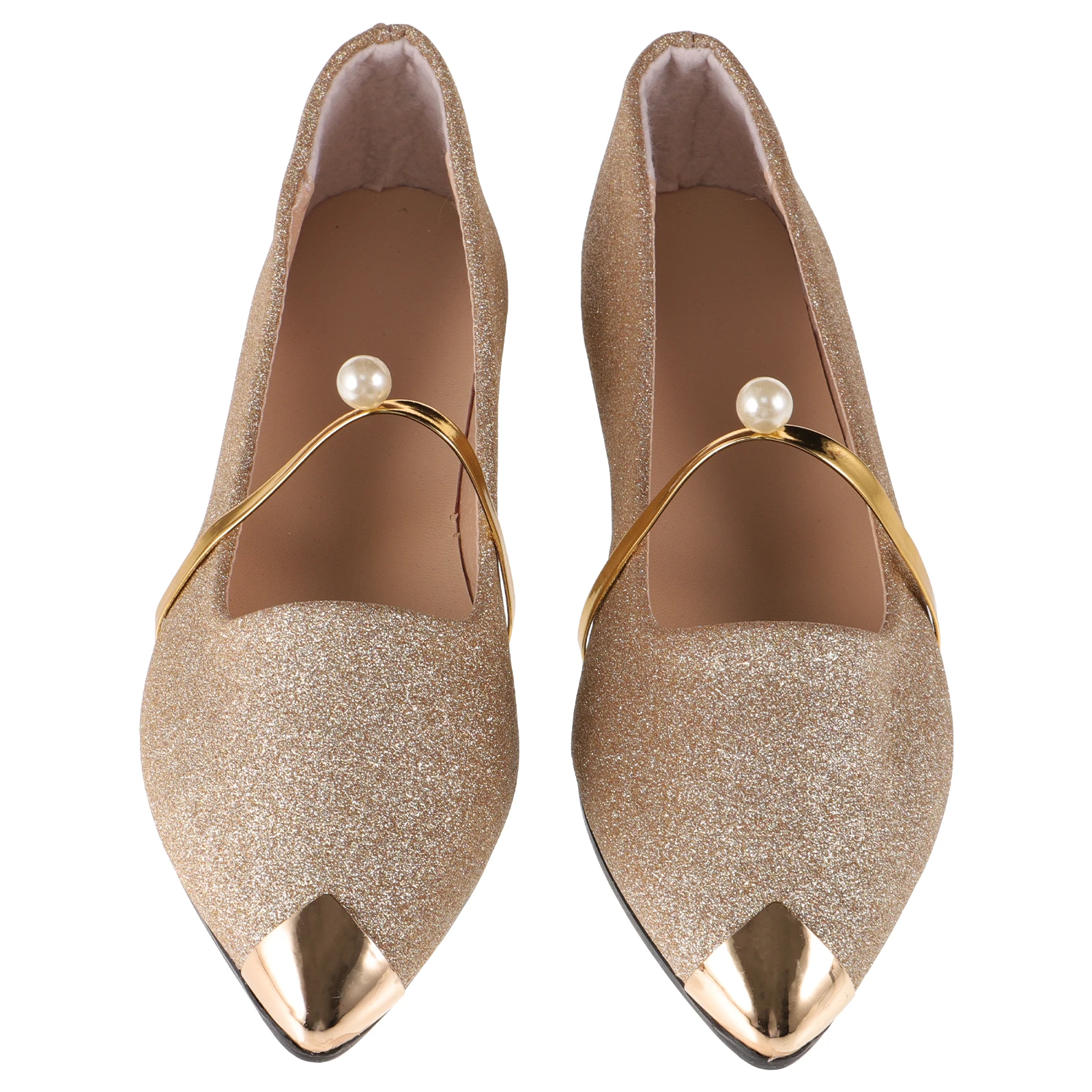 Sepatu Elegan Pump Mutiara untuk Sandal Wanita Hak Musim Panas Datar Wanita Mewah Bergaya