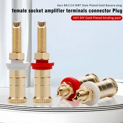 WBT Style Hifi Audio 24K Gold Plated Binding Posts Speaker Terminal Connectors