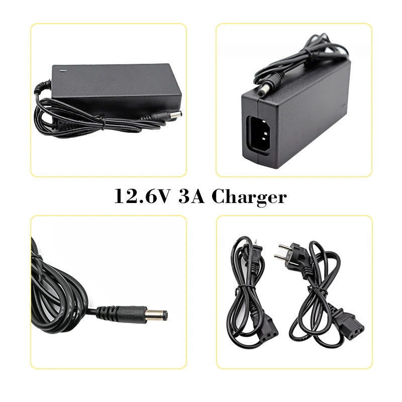 12.6V 1A 3A 5A 10A Lithium Battery Charger AC100-240V to DC For 11.1V 3S 12V Electric tool Li-ion battery pack Fast charging