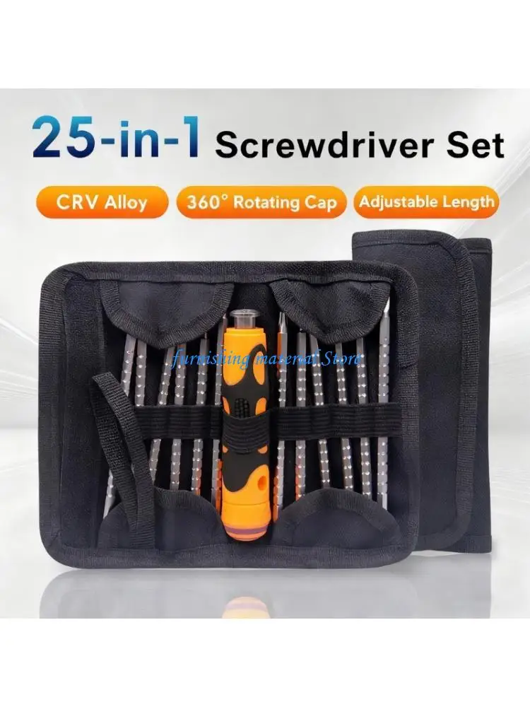 Y5GD Pack of 13 Comprehensive Screwdriver Bits Featuring Ergonomic Handle Comfortable Grip
