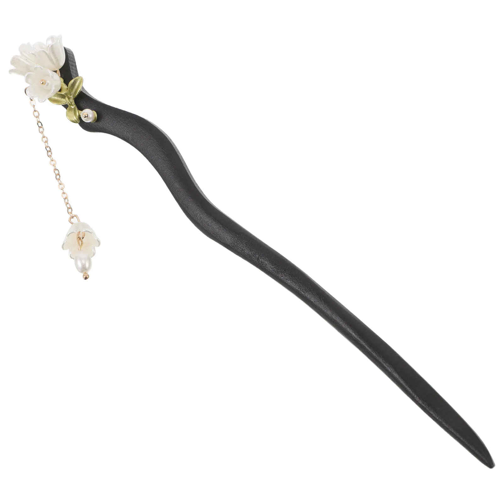 

New Chinese Hair Accessories Elegant Flower Tassels Hairpin Wood Chopsticks Women Hair Fork Traditional Pin Hairstyling Tools