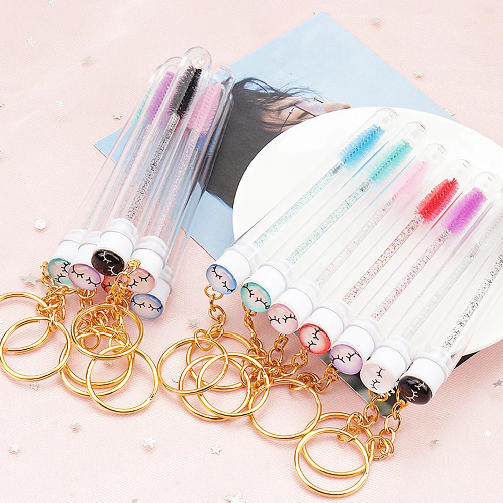 10 ชิ้นเพชรโปร่งใสแปรงขนตาหลอดมาสคาร่าเครื่องสําอางค์แต่งหน้าเครื่องมือสําหรับ Eyebrow Applicator Spoolies สําหรับ MAANGE