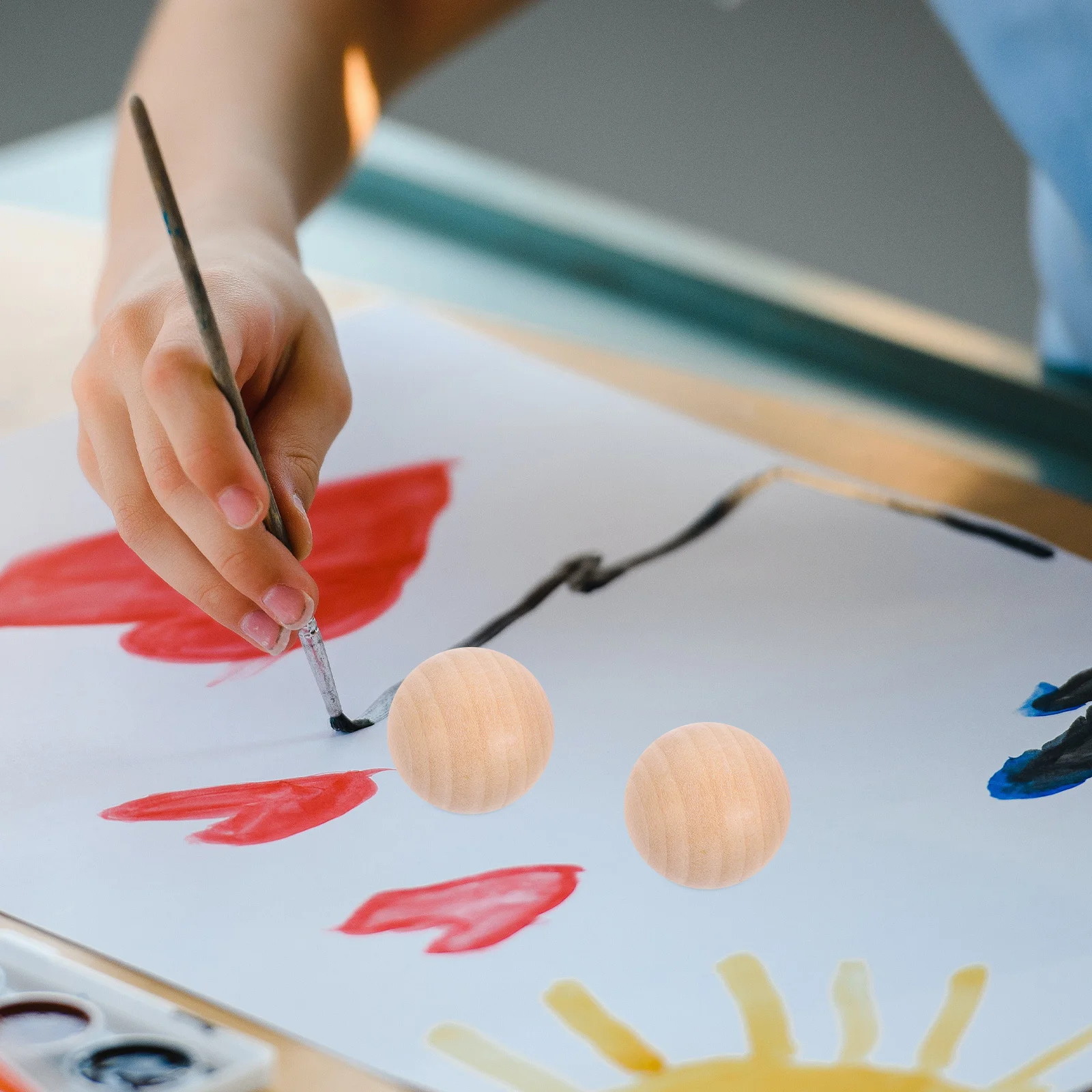 

30Pcs Handmade Craft Beads 3Cm Round Wooden Balls Natural Solid Wood for DIY Jewelry Pendant Bracelet Decoration