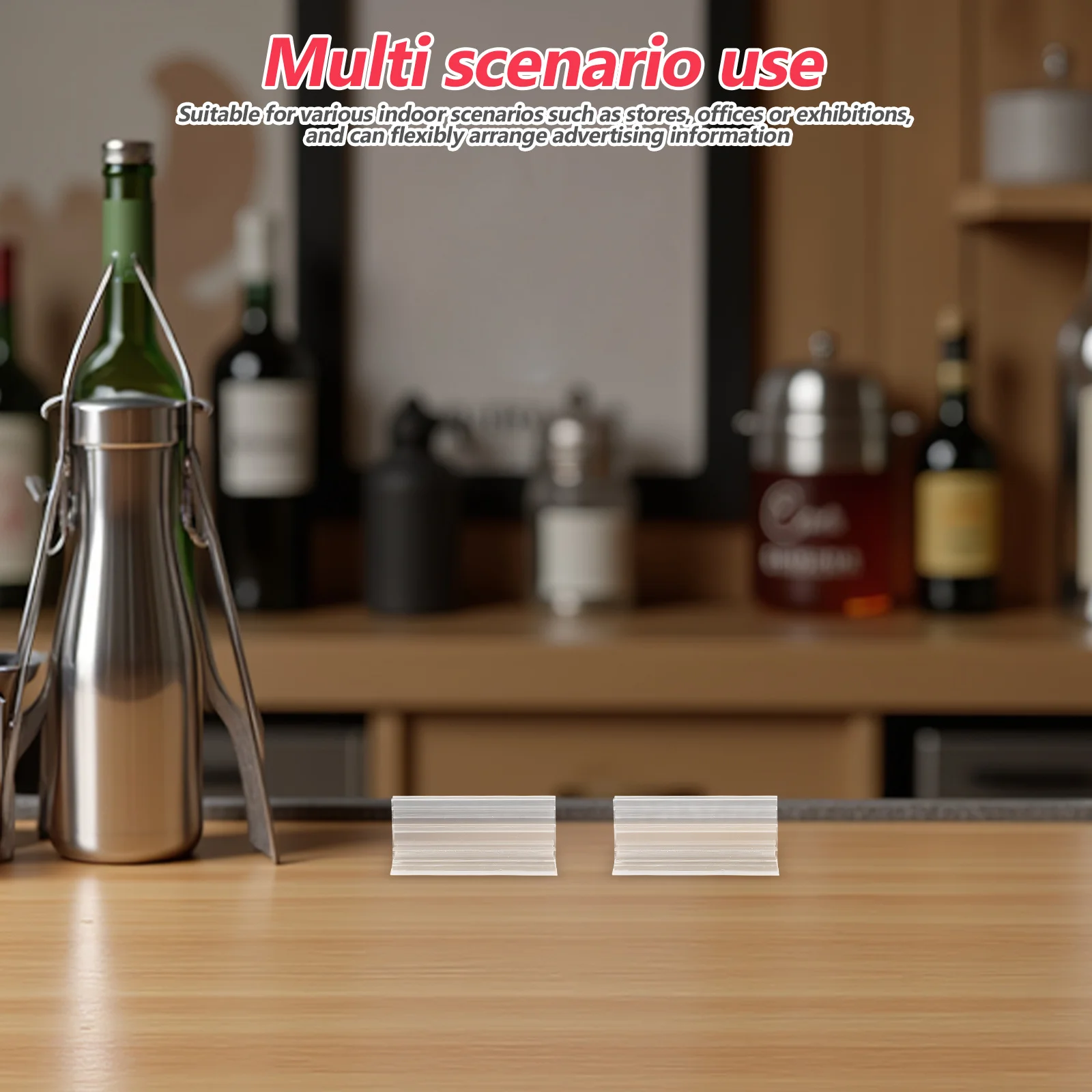 24 قطعة من حاملي الملصقات البلاستيكية ذاتية اللصق، حامل بطاقات شفافة لبطاقات العمل، حامل علامة الاسم، مشابك ملصقات السعر #1