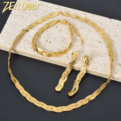 ZEADear Jewelry Set Chain Necklace Bracelet Earring for Women Men Gold Color Link Chain Punk Fashion Jewellery Accessories Gift