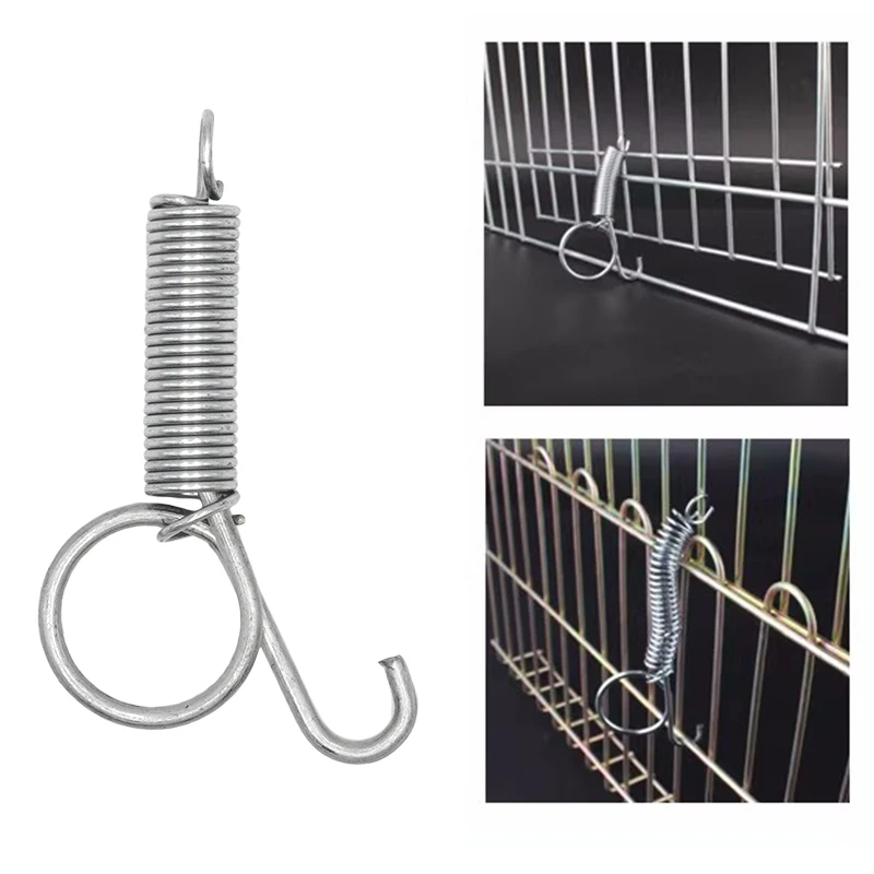 20Pcs 45/75/85mm Cage Door Spring Hook Metal Spring Hooks Sturdy Tension Fixing Spring for Wire Rabbit/Bird/Hamster Cages