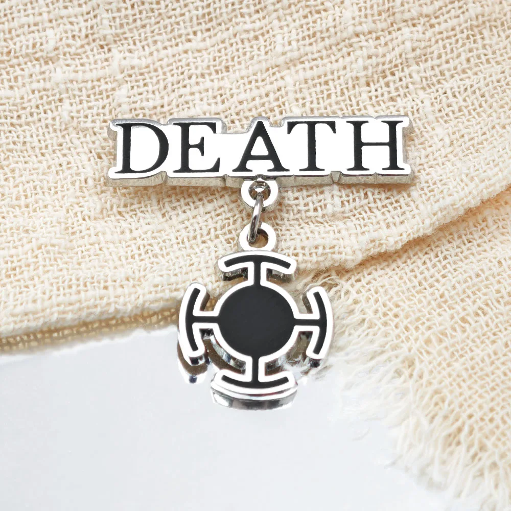 Dark Style Cross Ring Brooch Vintage Dark Pendant Metal Badge Cartoon Anime Peripheral Enamel Pin Geometric Symbol Lapel Pin