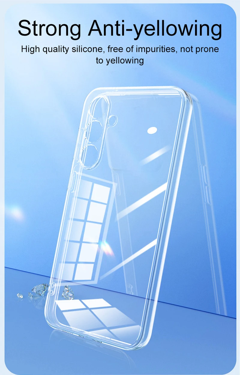 Pełna ochrona aparatu Silikonowe etui do Samsung Galaxy S24 S23 S21 FE S22 Plus A14 A34 A54 Ultra Thin Clear Case Cover TPU — zdjęcie 6