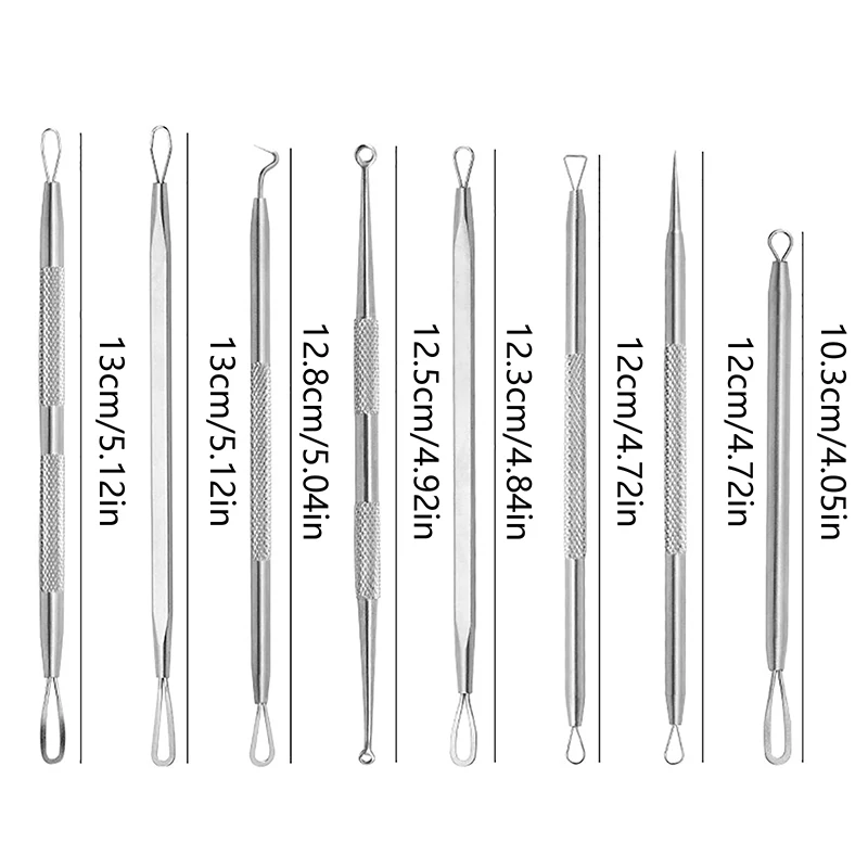 Aguja de doble cabezal para acné, Extractor de espinillas, removedor de manchas, herramienta de belleza para el cuidado de la piel