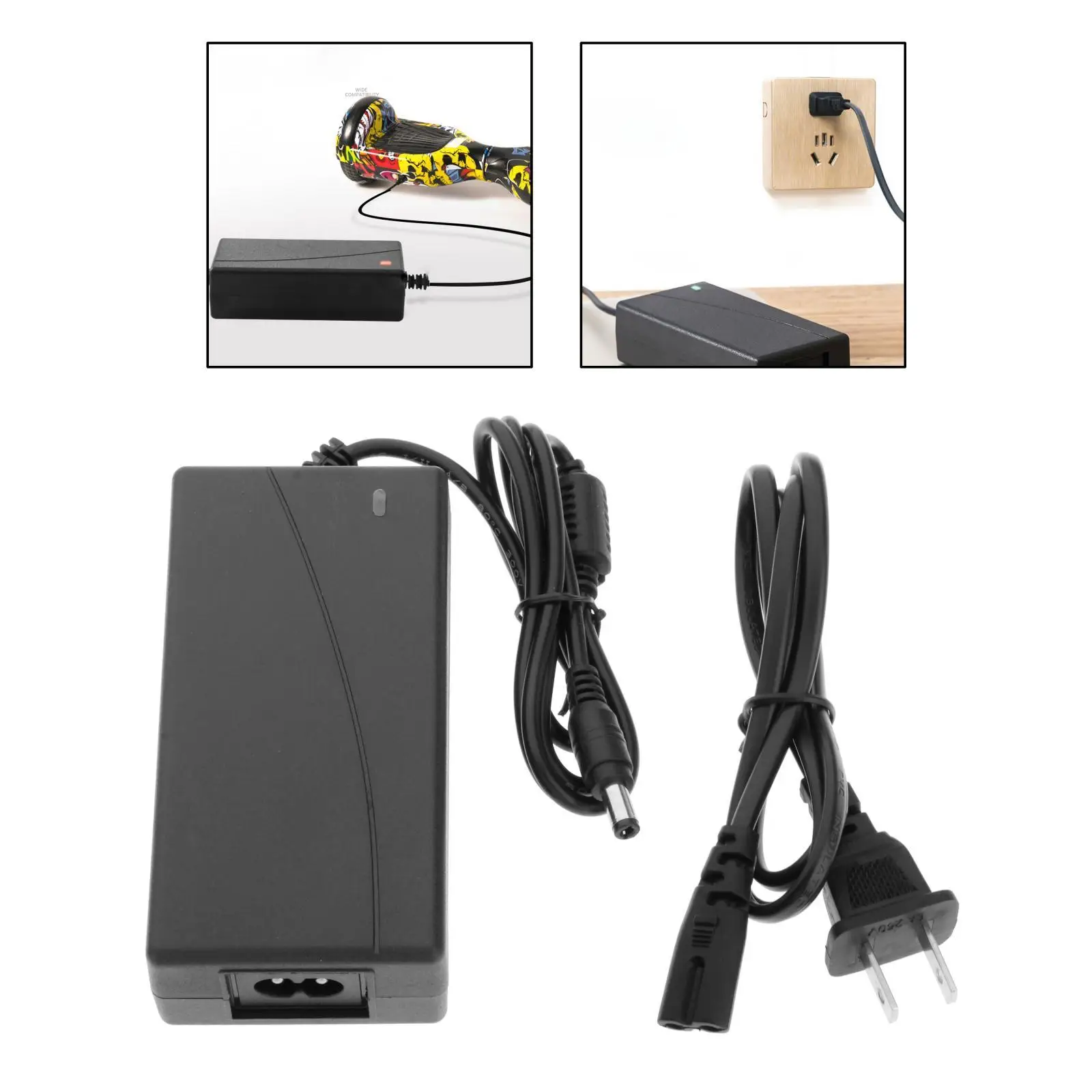 

Power Adapter PC Fire Retardant Charger Accessory for Electric Scooter Skateboard Hover Board Battery Charging Protection