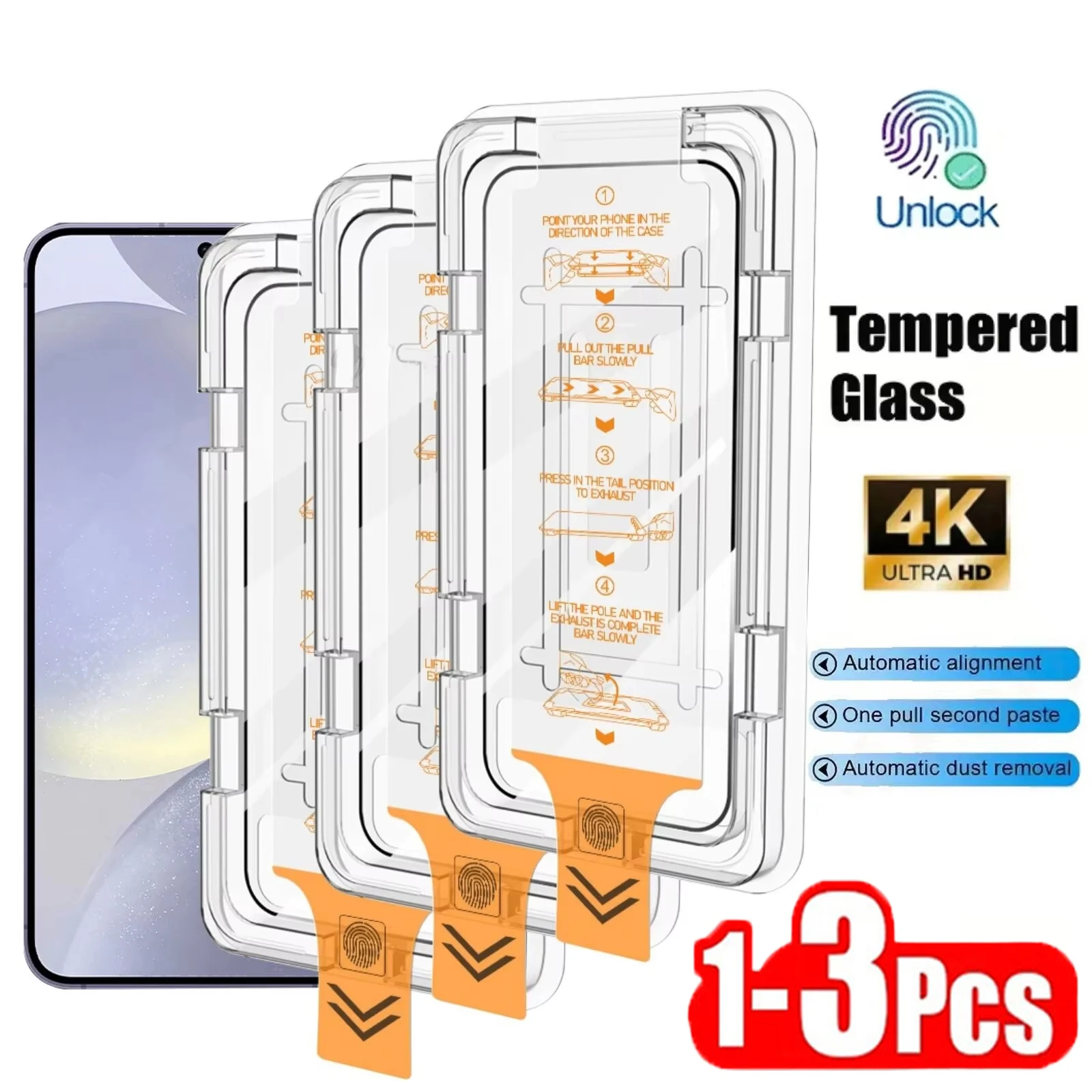 1-3PCS HD Screen Protector Suitable For Samsung A56 A26 A35 A36 A55 S24 S25 S26 Ultra Series Bubblefree One Click Installation