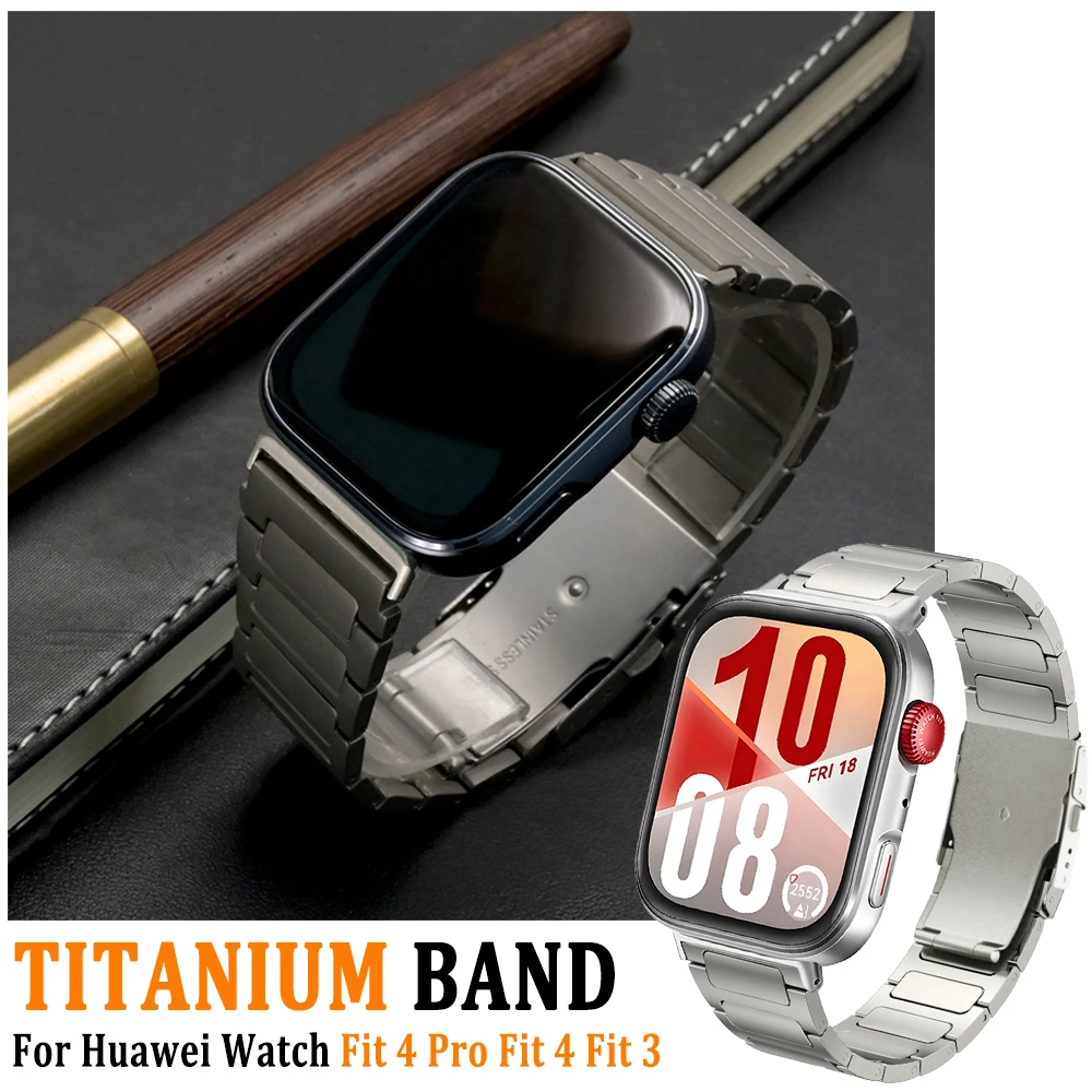 

Роскошный металлический титановый ремешок для Huawei Watch Fit 4 Pro Correa Man, деловые ремешки для Huawei Watch Fit 4 Fit3, браслет-браслет