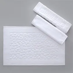Footprint Cotton Home Hotel Floor Towel, Ant-slip, Spa Beauty Bath Mat for Bathroom, Toilet Bathtub Pad, Absorbent Floor Mat