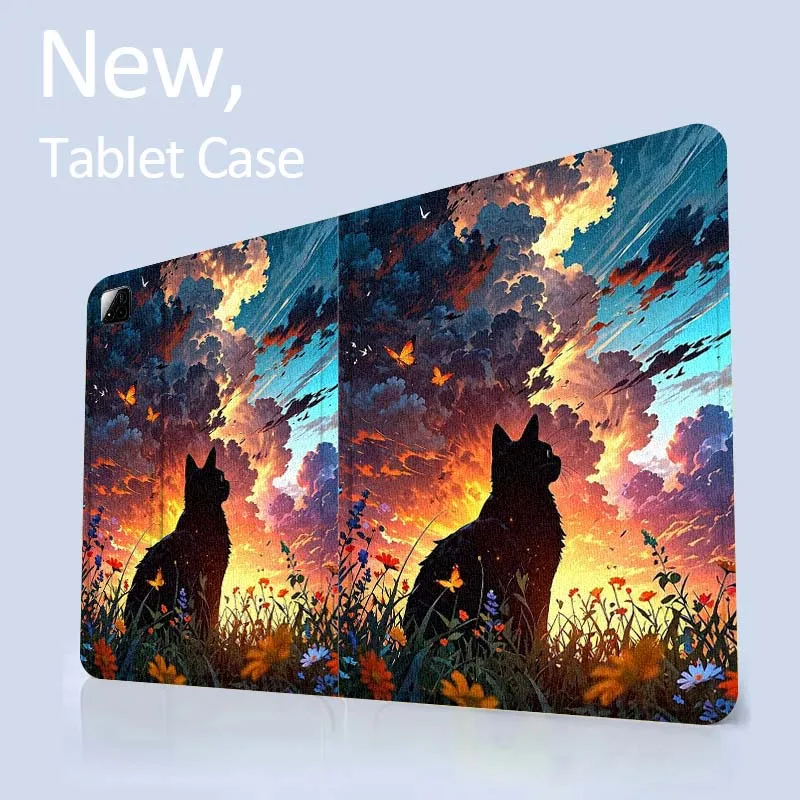 

Cat Carbon Art Sunset Tablet Case For Xiaomi Redmi Mi Pad 4 5 6 6s 7 7s SE Pro 2 11 Plus Max 12.4 11.2 12.5 8.7 inch