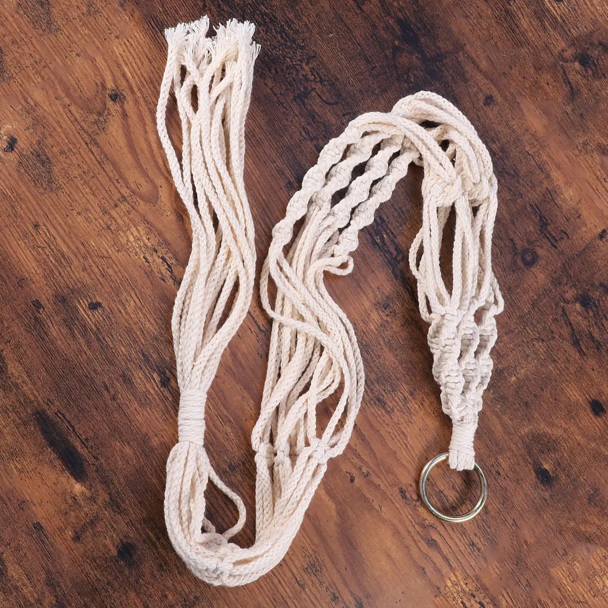 

Natural Hemp Rope Plant Holder Macrame Hanger Basket Handmade Wall Hanging Decor Space Saver Home Organizer Decorative Plant