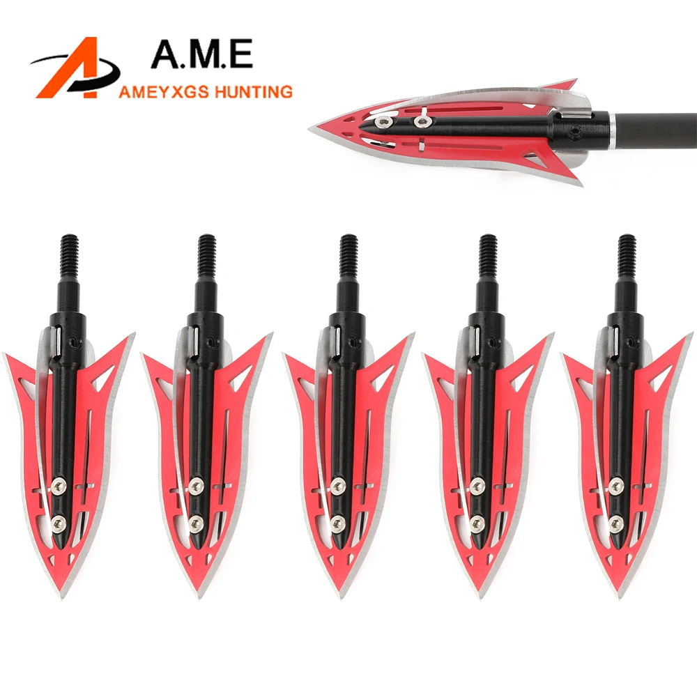 

6/12pcs Hunting Arrowhead Stainless Steel 4 Blade Broadhead Archery Arrowhead Outdoor Bow Shooting Arrowhead