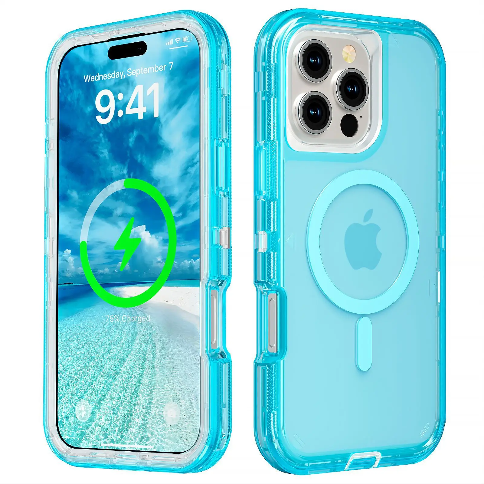 

Wireless Charging Magnetic Phone Case for Magsafe iPhone 17 16 15 13 14 12 11 Case Pro Max Plus Clear Transparent Hard Cover
