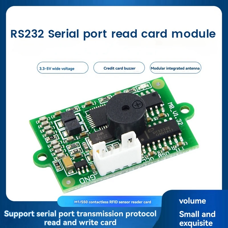 B37B-RS232 RFID Reader Module IC Card Reader 13.56Mhz Contactless Smart Card Reader 14443A Protocol Support Window System