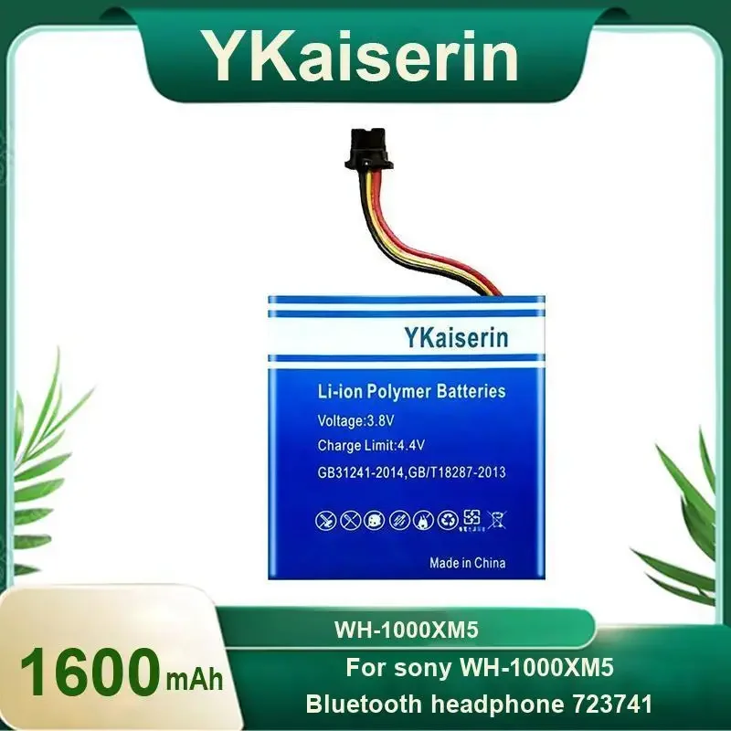 

YKaiserin 1600 мАч аккумулятор для сотового телефона Sony WH-1000XM5 Bluetooth наушники 723741 портативные аккумуляторы гарантия + бесплатные инструменты
